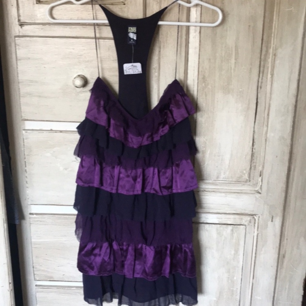 FREE PEOPLE I purple ruffle tank